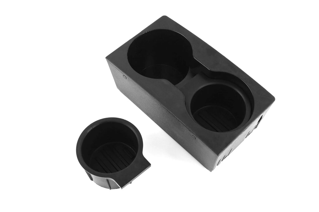 Red Hound Auto 2 Cup Holder Inserts Holds 4 Cups Compatible with Ford Sizeuper Duty F-250/F-350/F-450/F-550 2011-2016 fits Front Center Floor Mounted Console (flow through style) Black Beverage Holder