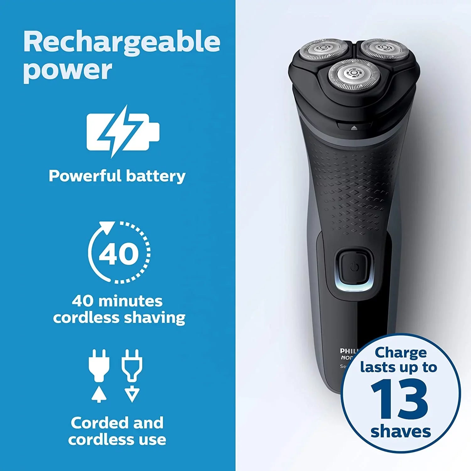 Philips Norelco Mens Sizehaver Rechargeable Electric Sizehaver with Pop-Up Trimmer Grooming for Men, Size1211/81
