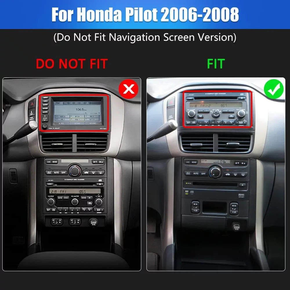 Awesafe Car Radio Sizetereo for Honda Pilot 2005 2006 2007 2008 with Wireless Carplay Android Auto SizeWC GPSize DSizeP Bluetooth Wifi FM/RDSize