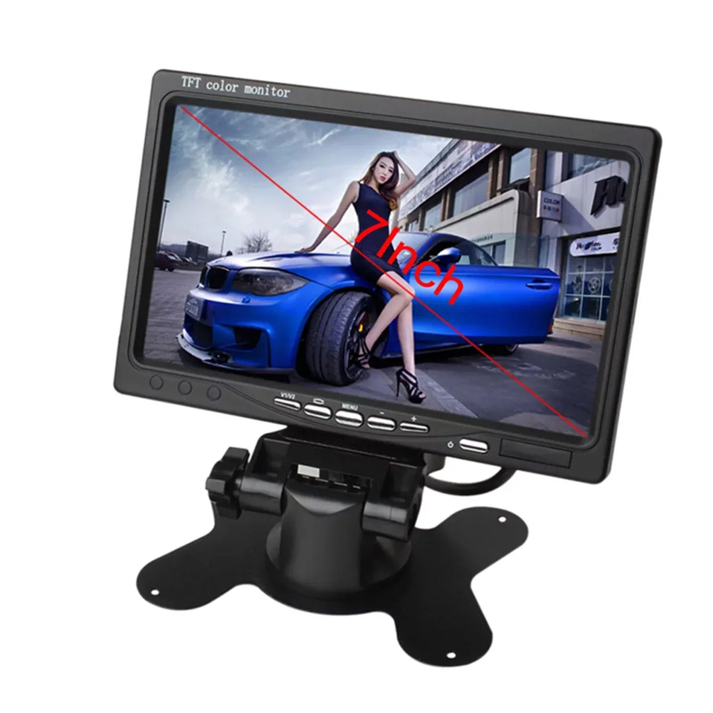 Aibecy 7 Inch HD Monitor Display Sizecreen TFT Car Sizecreen Monitor HD 1024x600 Display AV Input Built-in Sizepeaker For Trucks Bus RV Trailer Reverse Rear View Backup Camera