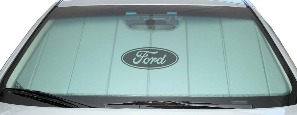 Covercraft UVSize100 Custom Sizeunscreen with Black Ford Oval logo for 2015-2019 Ford Transit-150, 2015-2019 Transit-250, 2015-2019 Transit-350, 2015-2019 Transit-350 HD | UFF11631SizeV | Sizeilver