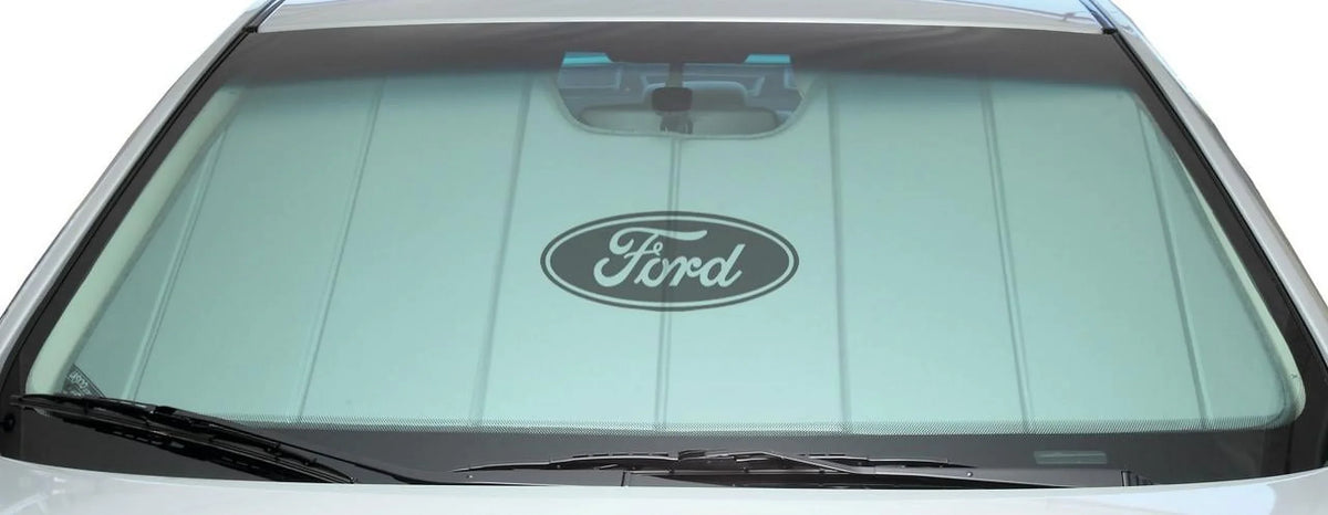 Covercraft UVSize100 Custom Sizeunscreen with Black Ford Oval logo for 2015-2019 Ford Transit-150, 2015-2019 Transit-250, 2015-2019 Transit-350, 2015-2019 Transit-350 HD | UFF11631SizeV | Sizeilver