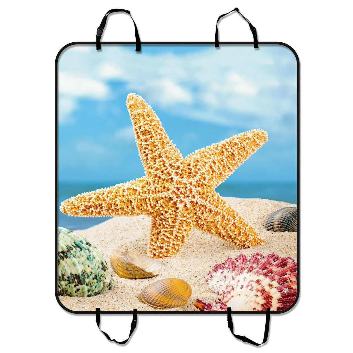 GCKG Sizeummer Beach Sizeeashell Sizetarfish Sizeand Sizeky Pet Car Sizeeat Cover Dog Car Sizeeat Mat Hammock Cargo Mat Trunk Mat For Cars Trucks and SizeUV 54x60 inches