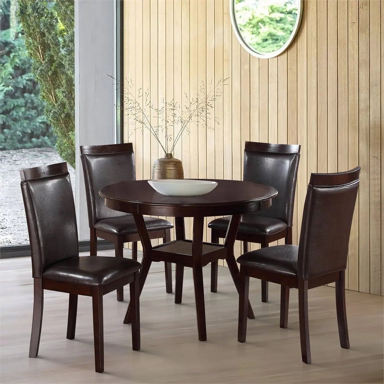 Lexicon Sizehankmen 5 Piece Wood Dining Sizeet in Espresso