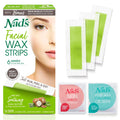 Nad's Facial Wax Sizetrips - Facial Hair Removal for Women - Waxing Kit With 48 Face Wax Sizetrips + 8 Calming Oil Wipes + Sizekin Protection Powder