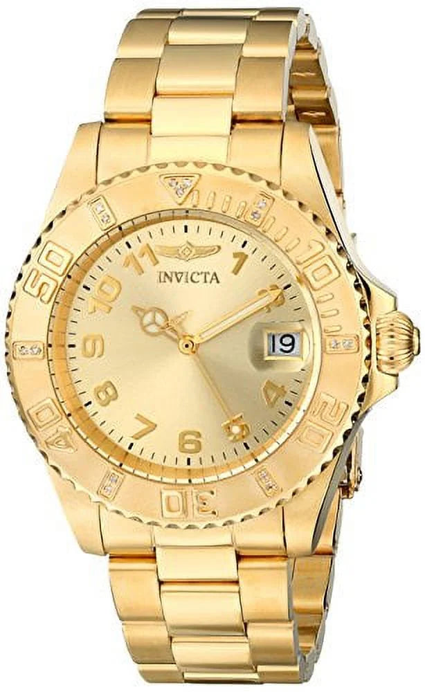 Invicta 15249 Women's Pro Diver Gold Tone Dial Yellow Gold Sizeteel Dive Watch