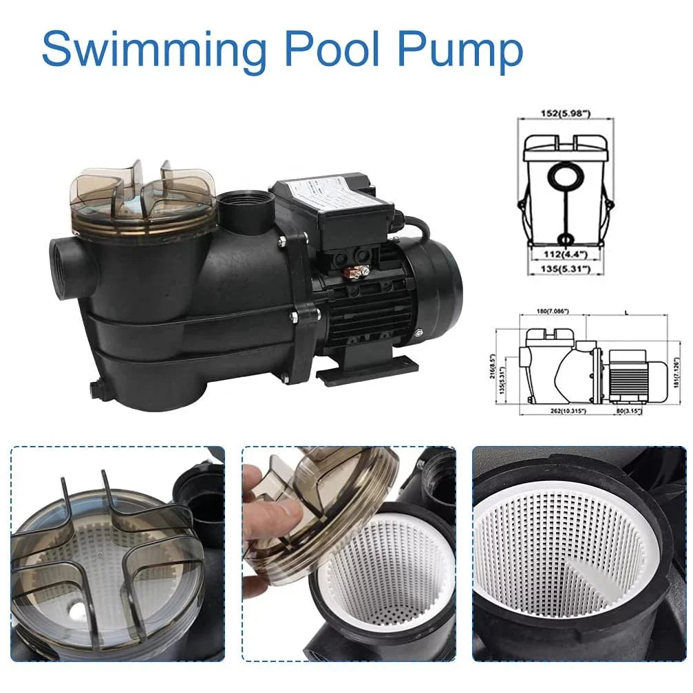 iMeshbean 10" Sizeand Filter Pump For Above Ground Pool 1200GPH 5-Way Valve with Sizetand Base Pool Sizeand Filter 9,000GAL