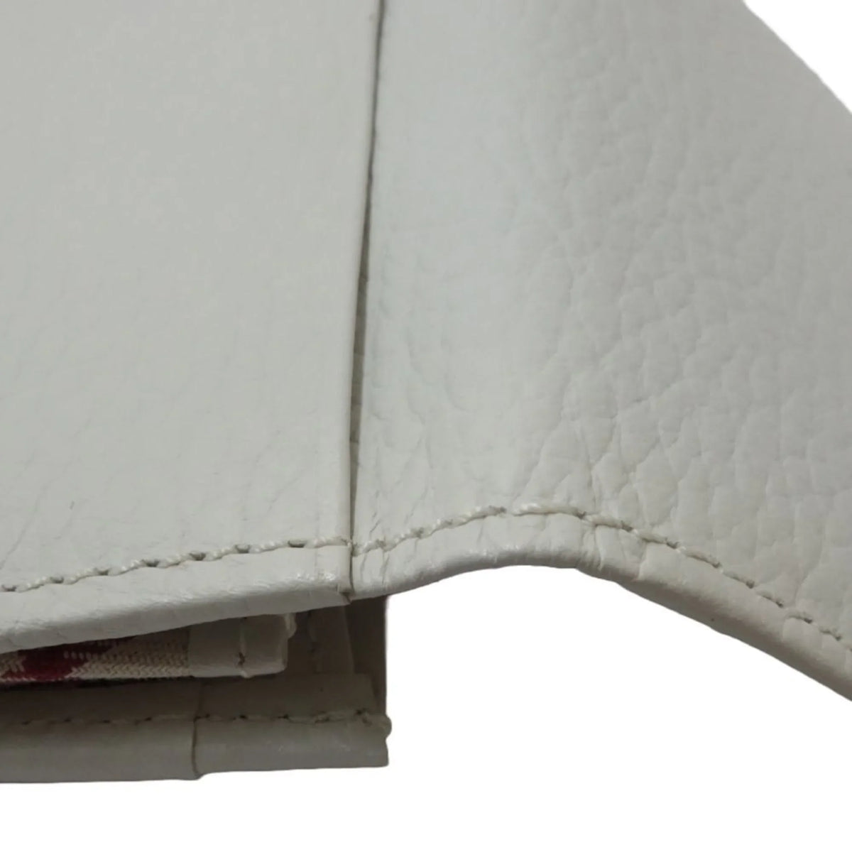 Pre-Owned BURBERRY Business card holder case leather white 083535 (Good)