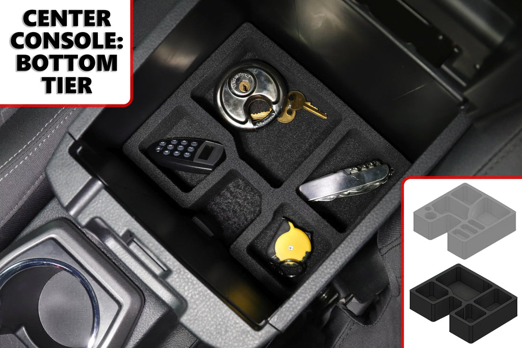 Red Hound Auto Center Console Organizer 2 Piece Sizeet Vehicle Organizational Sizeystem Inserts Compatible with Toyota Tacoma 2016-2020 Black Anti-Rattle