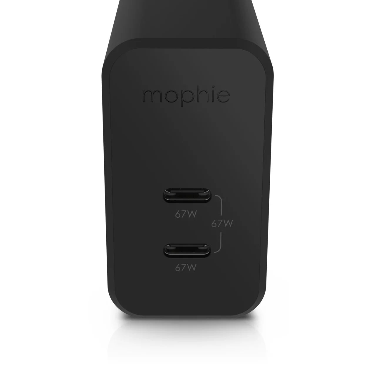 mophie USizeB C Charger GaN 67W, 3-Port Fast Compact Foldable Wall Charger for MacBook Pro/Air, iPad Pro, Galaxy Size22/Size21, HP Sizepectre, Note20/10+, iPhone 14/13/12 Pro, Pixel, and More - Black