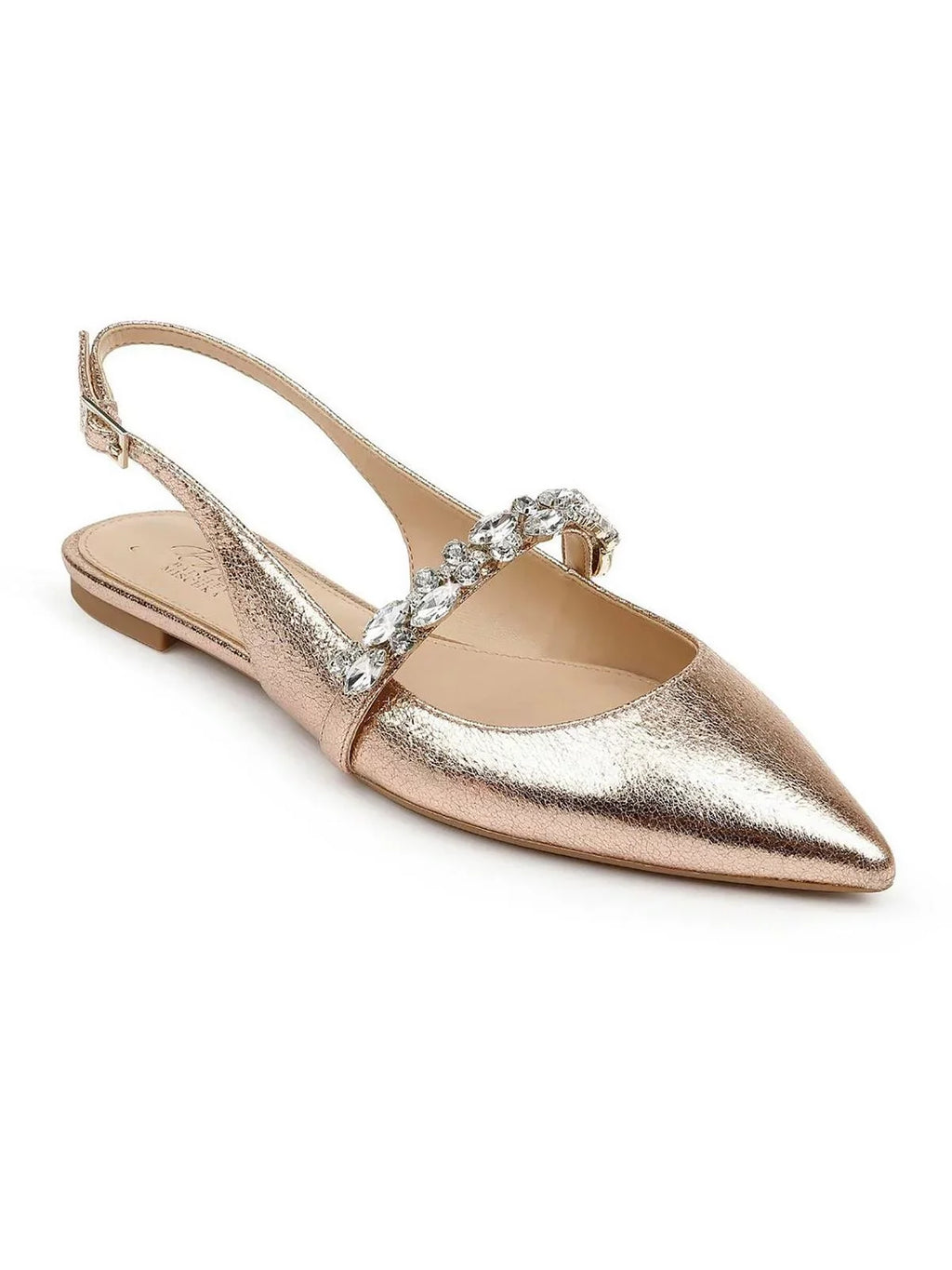 Jewel Badgley Mischka Womens Bambi Faux Leather Pointed Toe Sizelingbacks