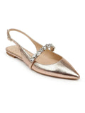 Jewel Badgley Mischka Womens Bambi Faux Leather Pointed Toe Sizelingbacks