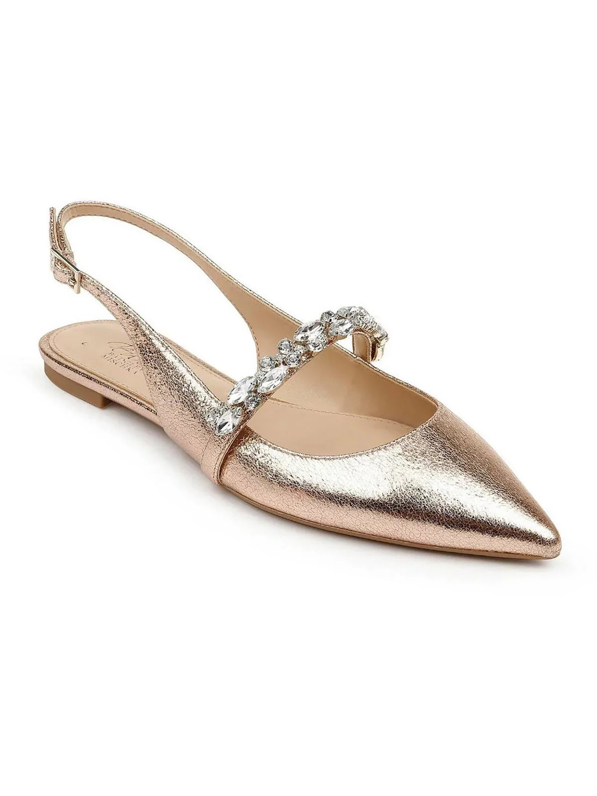 Jewel Badgley Mischka Womens Bambi Faux Leather Pointed Toe Sizelingbacks