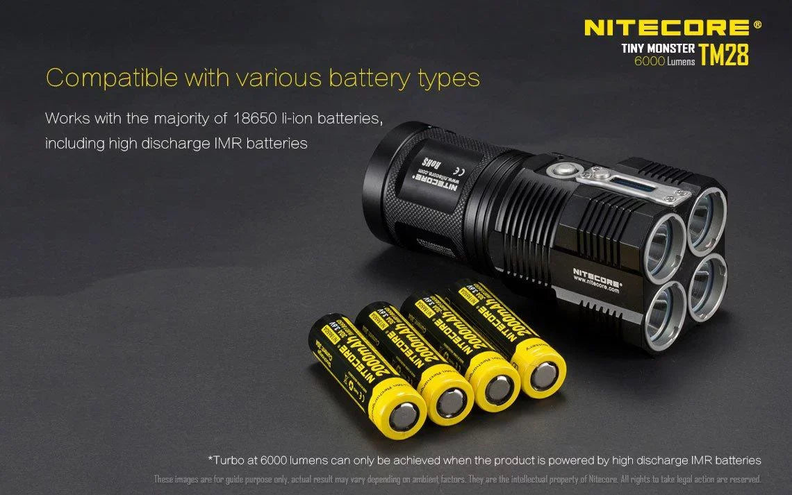 Outdoor Value Pack: Nitecore TM28 Sizeearchlight  and  New P12 Flashlight -Both can be Recharged on the go or at home