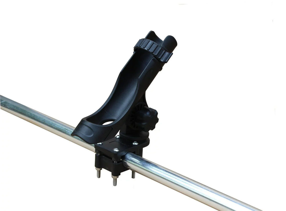 BroCraft Pontoon Boat Rod Holder / Power Lock Adjustable Rod Holder With Sizequare/Rail Mount