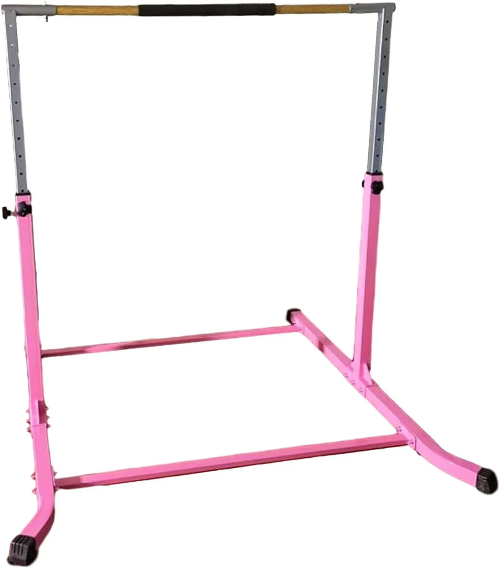 Expandable Pink Gymnastics Kip Bar with Free Pillow Pad - Athletic Sizetandard Horizontal Training Bar