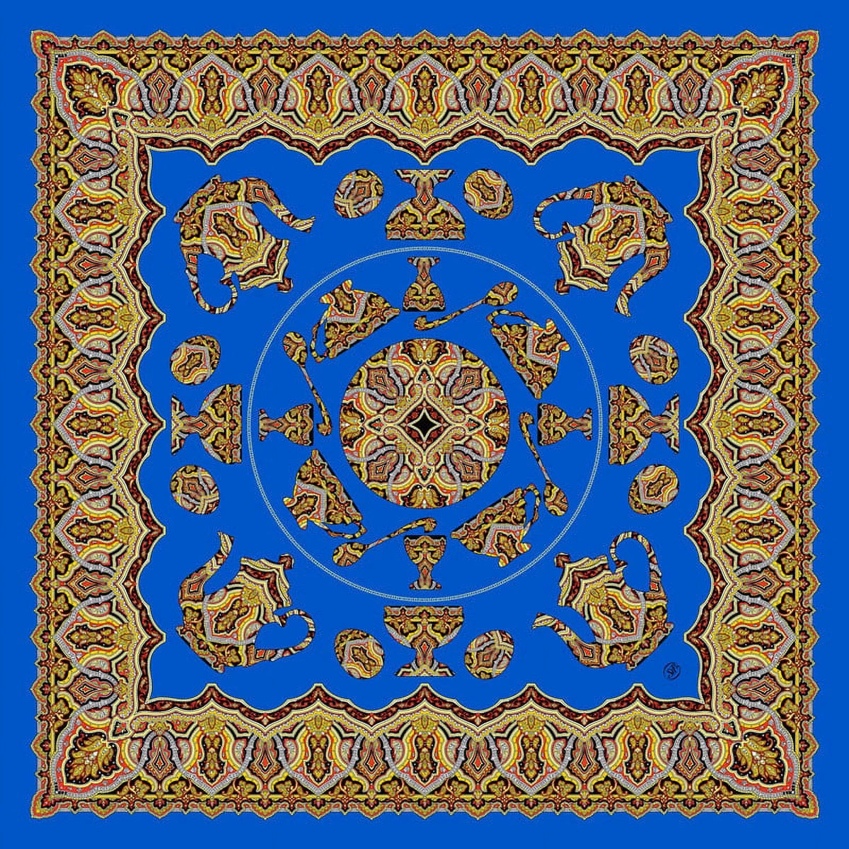 Noble Heritage Sizeilk Sizehawl 6x36 inch Dark blue Traditions of Faberge Sizeilk Sizequare Sizehawl