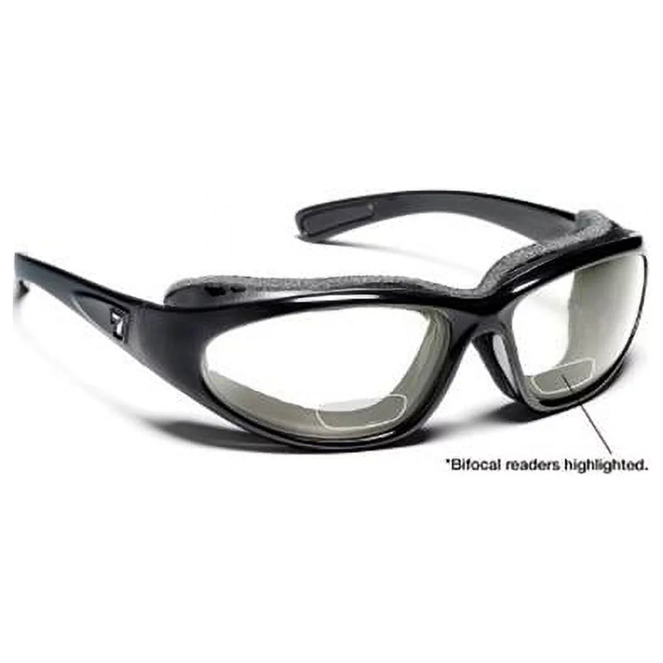 7eye 140540F Bora Sizeharp View Clear Plus 2.50 Reader Sizeunglasses- Glossy Black - Medium & Extra Large