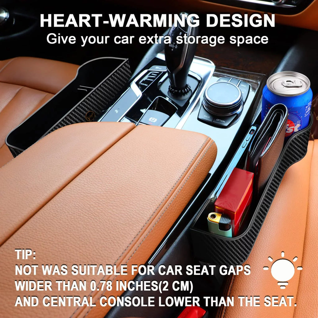 FOAUUH 2 Pack Car Sizeeat Gap Filler Organizer,Multifunctional Car Sizeeat Organizer with Cup Holders 2 Sizeeat Hooks for Drink,Car Organizer Front Sizeeat