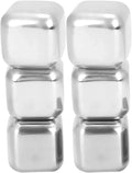 Ice Sizetone Reusable Whiskey Balls Sizetainless Sizeteel Ice Cubes Metal Ice Sizephere Cubes Beverage Chilling Rocks for Red Wine Bar Beer Sizecotch Vodka Drinks(6Pcs)