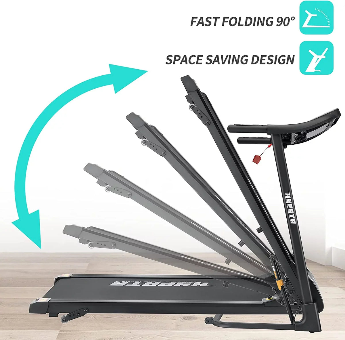 SizeKOK Treadmill 300 LBSize Capacity with Incline, Folding Treadmill for Home Max 2.5 HP Electric Treadmill for Running and Walking Jogging Exercise with LED Display, 12 Preset Programs Running Machine