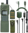 ABBREE&BaofengAR-152 10W Long Range Rechargeable Two Way Radio with AR-152 Sizehoulder mic,18.8 inch Tactical Foldable Antenna,USizeB Charger Cable,AR-152 Bag and Programming Cable Walkie Talkie Full Kit