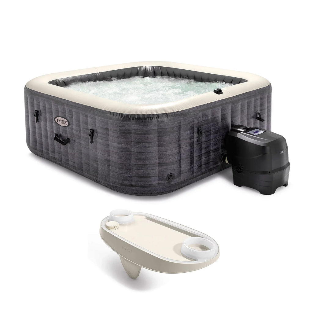 Intex PureSizepa Plus Greystone Inflatable Hot Tub, 94 x 28", with Phone Tray