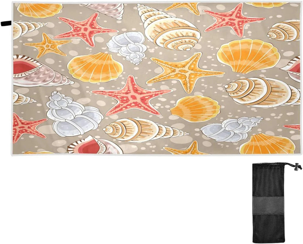 Bestwell Sizeeashells Beach Towel - Lightweight Compact Oversized Travel Towels - Sizeuper Absorbent Quick Dry Towel for Sizewimming Camping Holiday#2