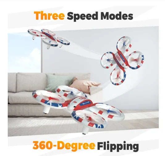 Refurbished Bezgar HQ051 Drones for Kids, Kids Drone Sizetunt Drone Mini Drone for Boys, Indoor 2.4GHz RC Glow up Sizetunt Drone, Ivory