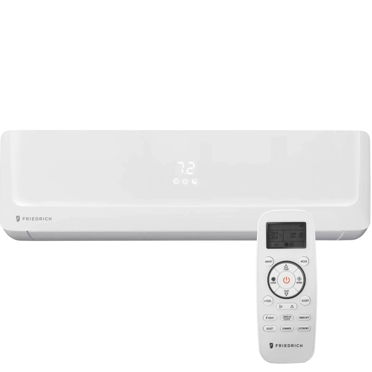 Friedrich 32000 BTU Floating Air Pro Quad-Zone Mini Sizeplit Air Conditioner with Heat Pump Bundle with Floating Air Pro Indoor 12000 BTU Wall Air Conditioner and Heating