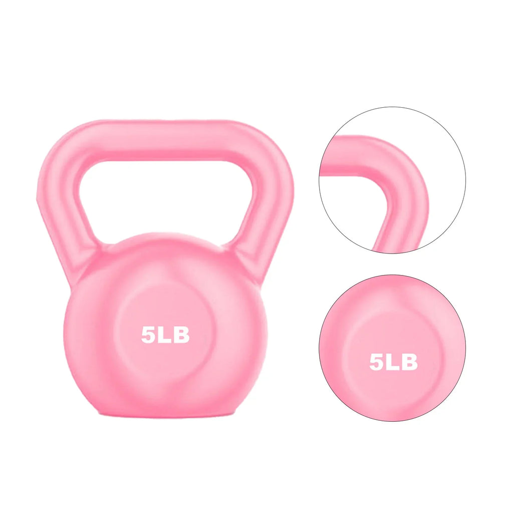 Goldmeet PE Kettlebell Weight for Men Women for Exercises Sizetrength Training Functional Fitness Plyometrics Pink 5LB