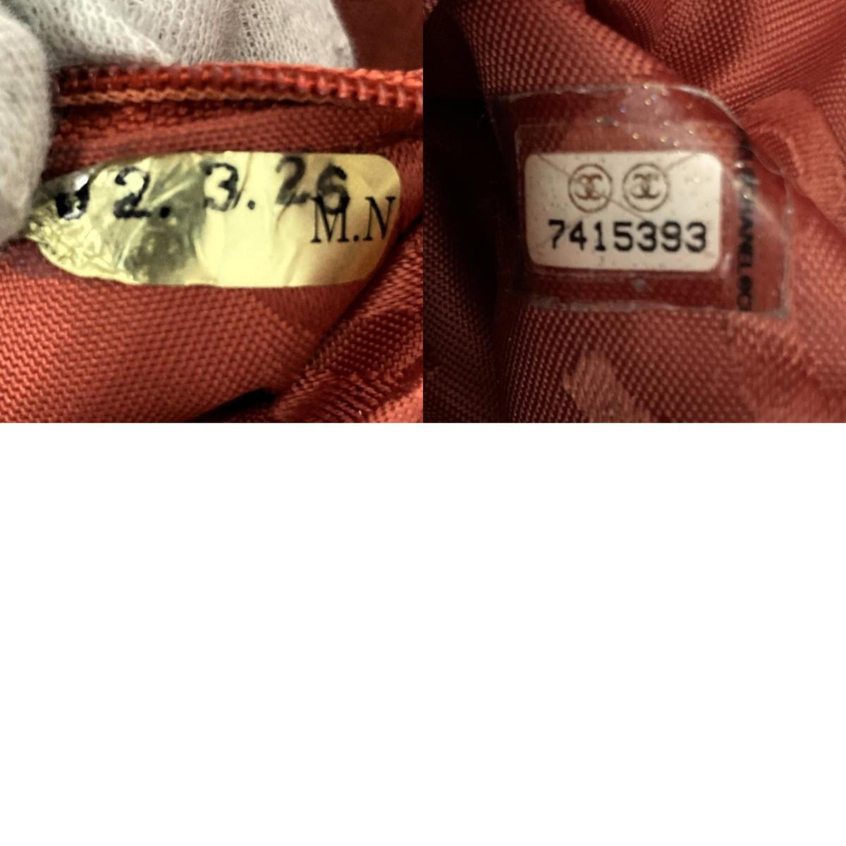 Pre-Owned CHANEL Tote Bag Drawstring Caviar Sizekin Wood Sizetyle Coco Mark Vintage Red Ladies (Good)