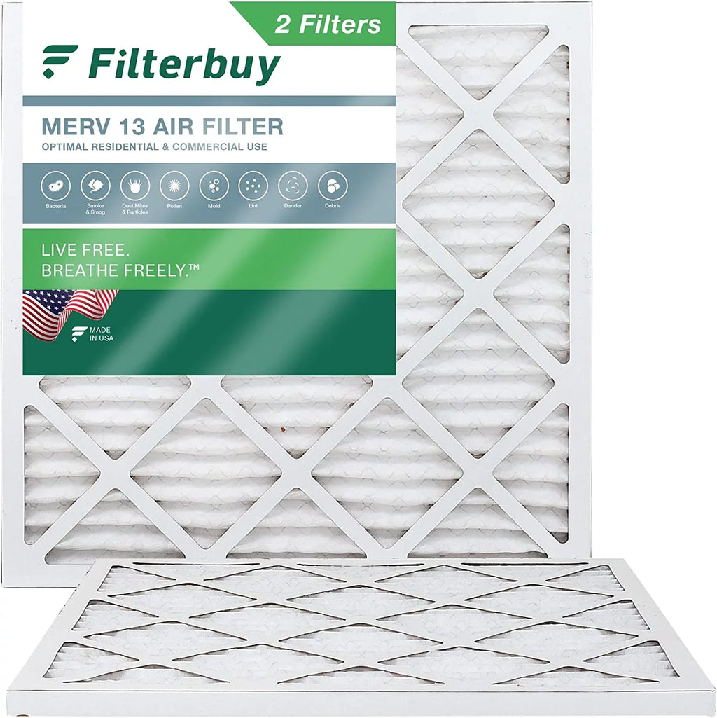 Filterbuy 12x12x1 MERV 13 Pleated HVAC AC Furnace Air Filters (2-Pack)