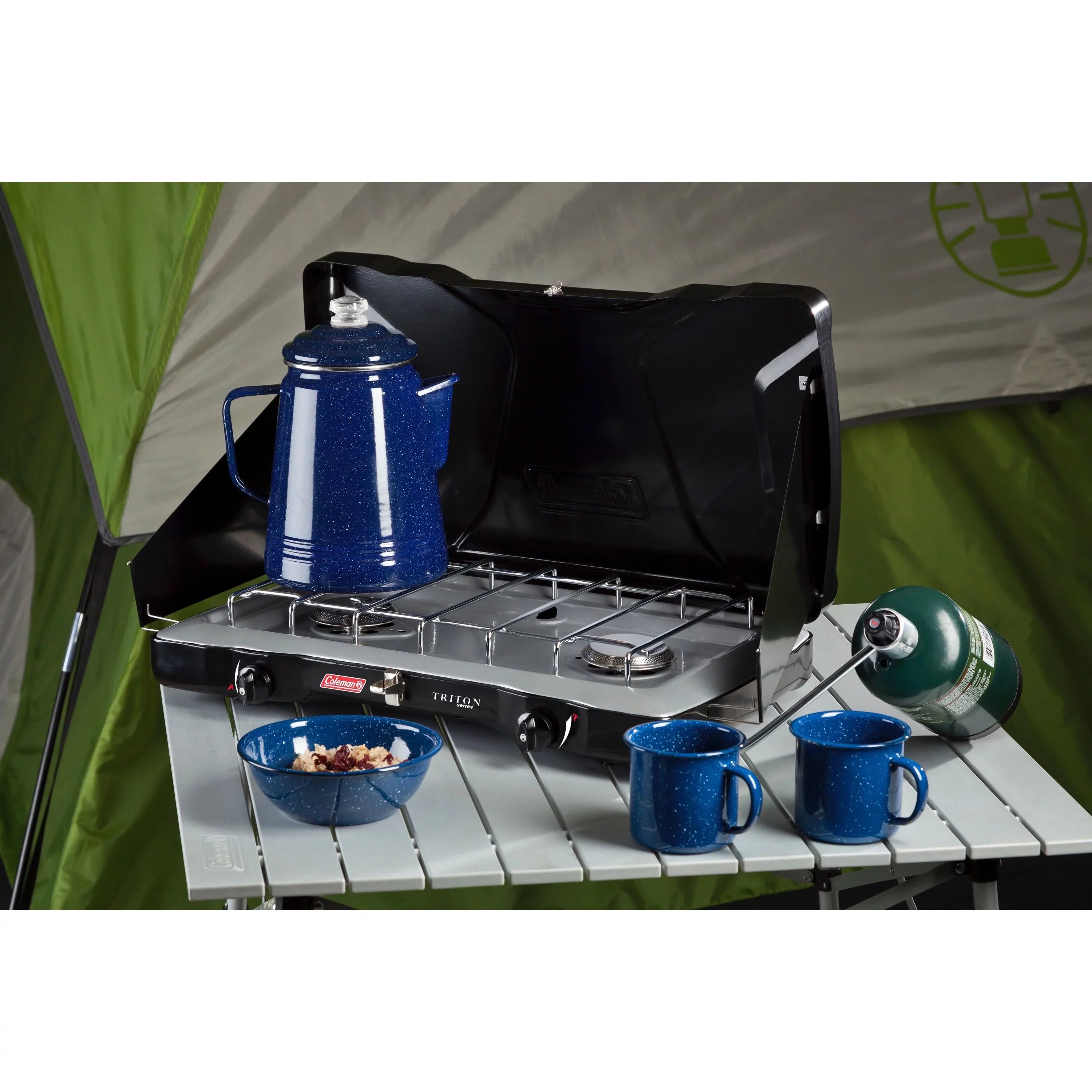 Coleman® Triton™ Propane Gas Camping Sizetove, 2-Burner