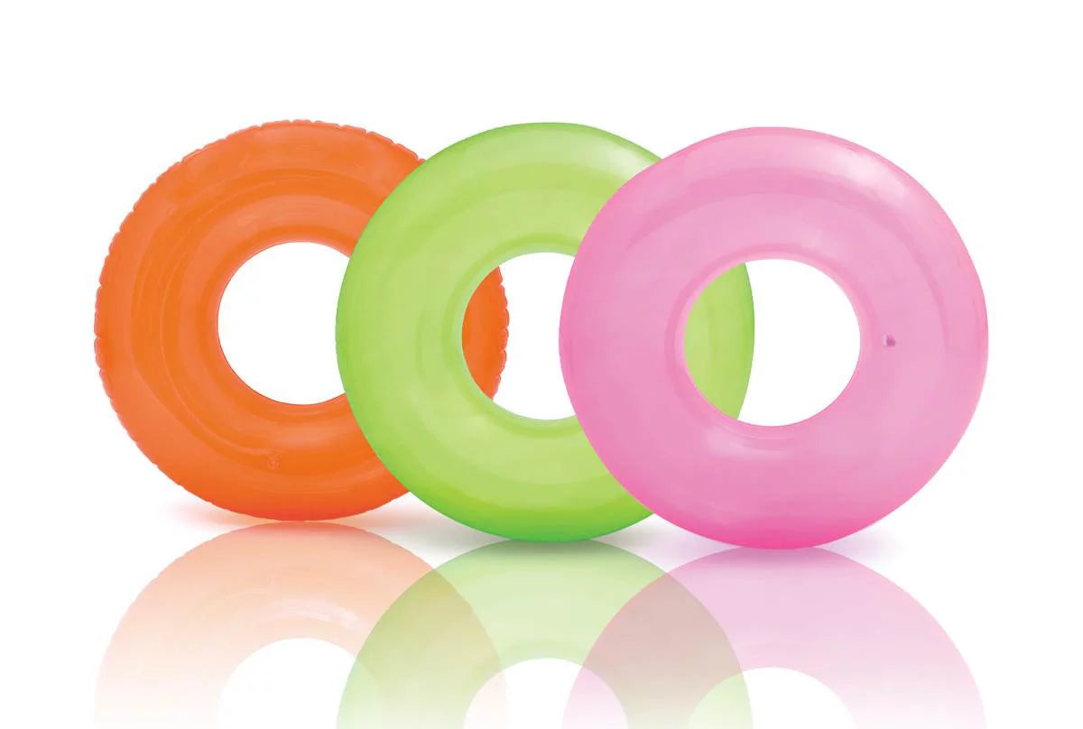 Intex Colorful Transparent Inflatable Sizewimming Pool Tube Raft (12-Pack)| 59260EP