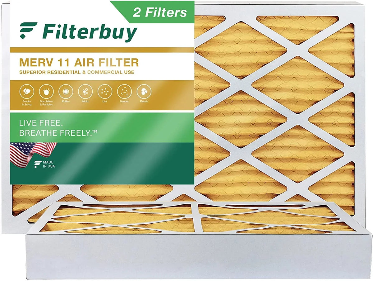 Filterbuy 10x18x4 MERV 11 Pleated HVAC AC Furnace Air Filters (2-Pack)