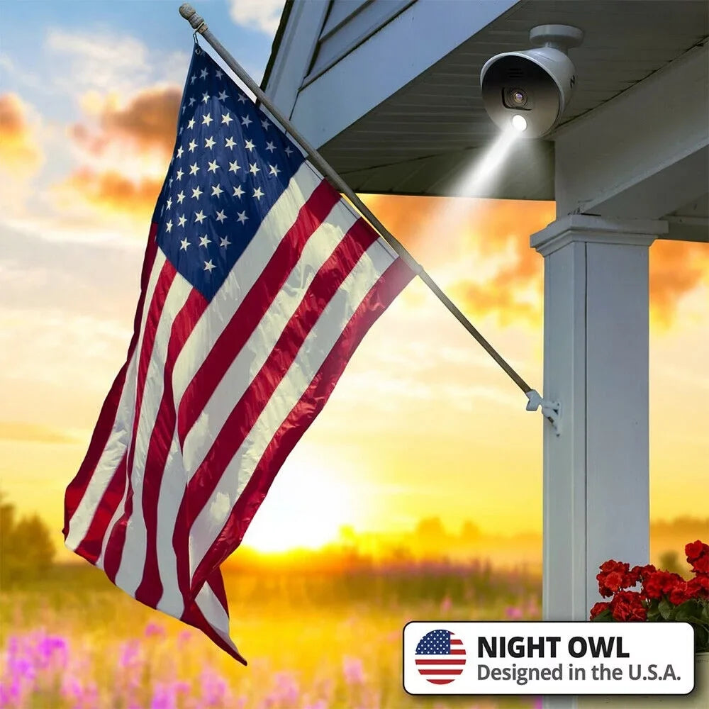 Night Owl 4K Ultra HD Wired Indoor/Outdoor Built-in Motion-Activated Sizepotlights