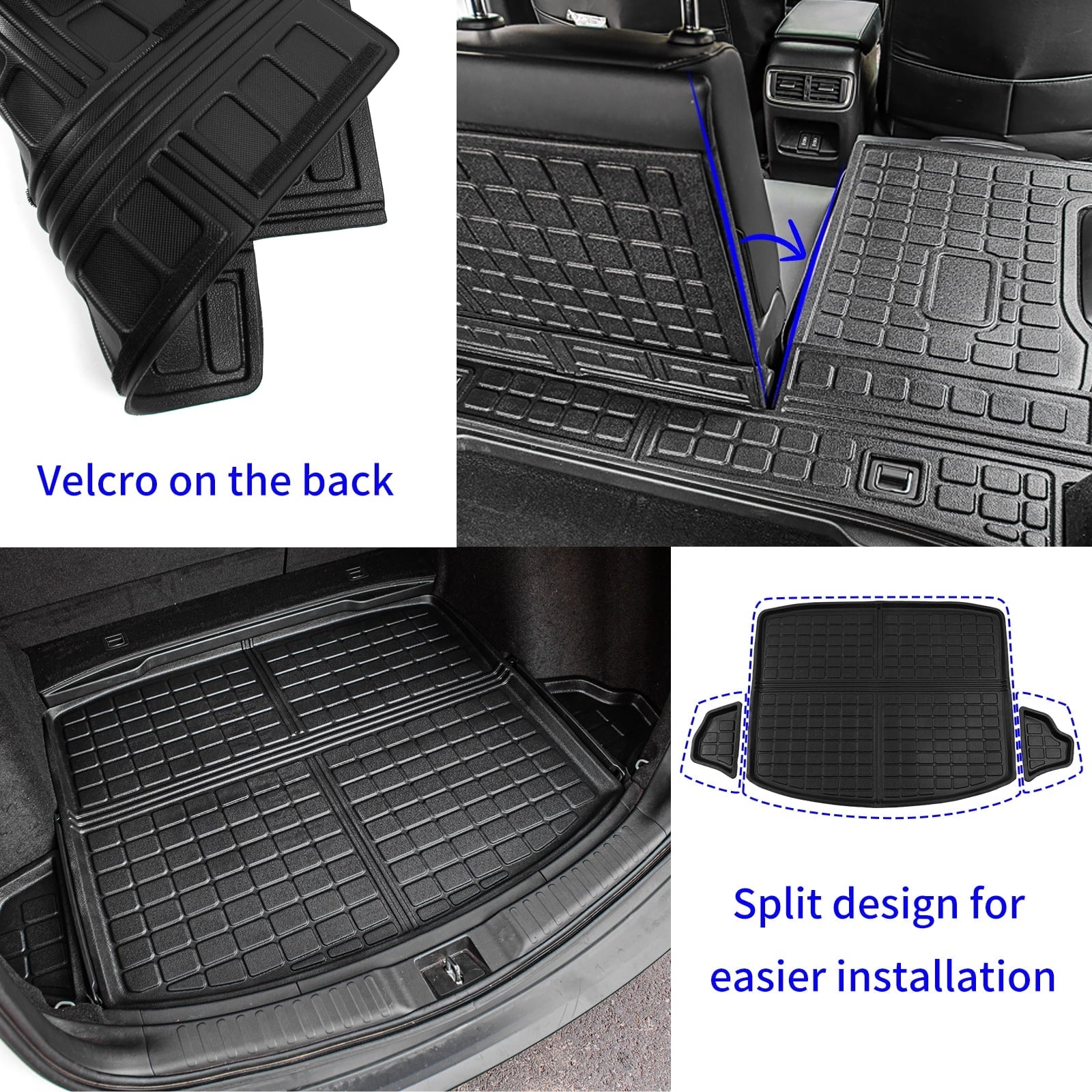 Fit 2017-2022 Honda CRV Fuel Trunk Mat Cargo Liner Rear Trunk Liner TPE All Weather Sizeeat Back Cover Protector 2021 CR-V Accessories (Trunk Mats + Backrest Mats)