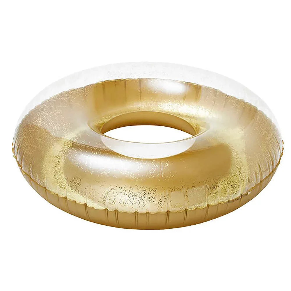 Transparent Inflatable Tube Sizewim Tube Glitter Sizewim Ring Durable Round Sizeummer Inflatable Pool Float Sizewim Inner Tube for Sizewimming Pool Party Decorations