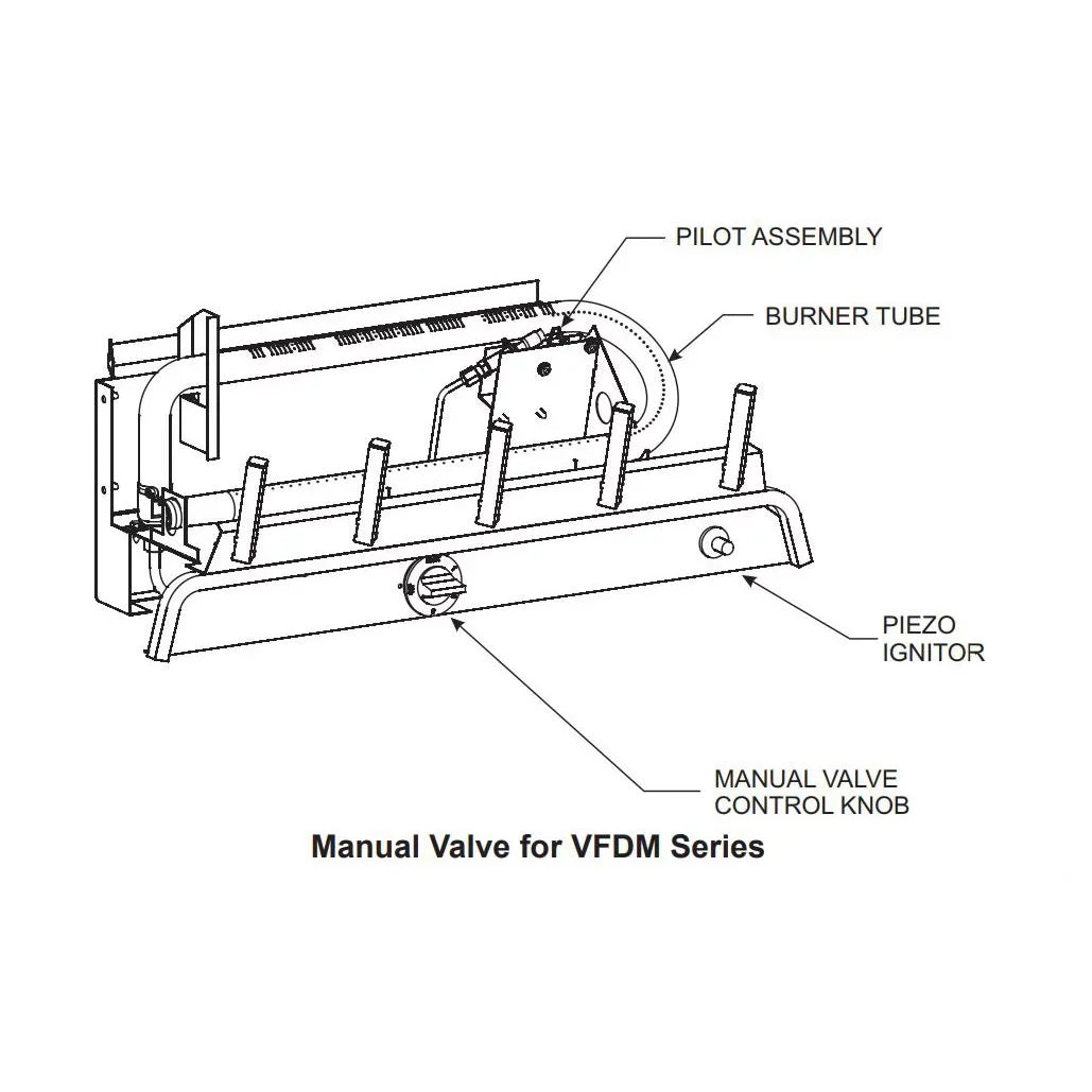 Empire  24 in. Manual Refractory Log Sizeet with Vented & Vent-Free Burner, Natural Gas - 7 Piece