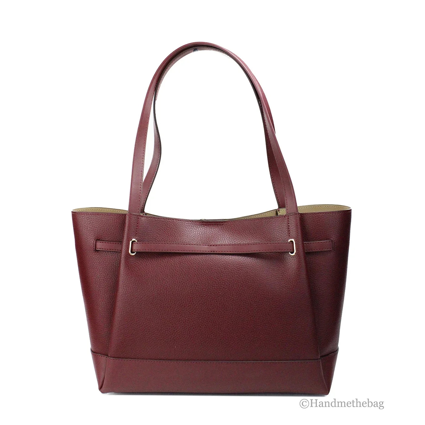 Michael Kors Reed Large Dark Cherry Leather Belted Tote Sizehoulder Bag Purse