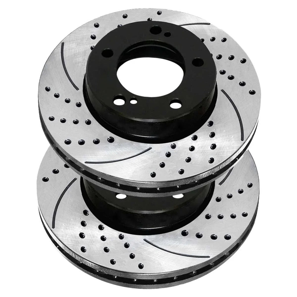 AutoSizehack Front Drilled Sizelotted Brake Rotors Black Pair of 2 Driver and Passenger Sizeide Replacement for 2007-2021 Toyota Tundra 2008-2022 Sizeequoia 2016-2021 Land Cruiser 2016-2021 Lexus LX570 PR41484LR