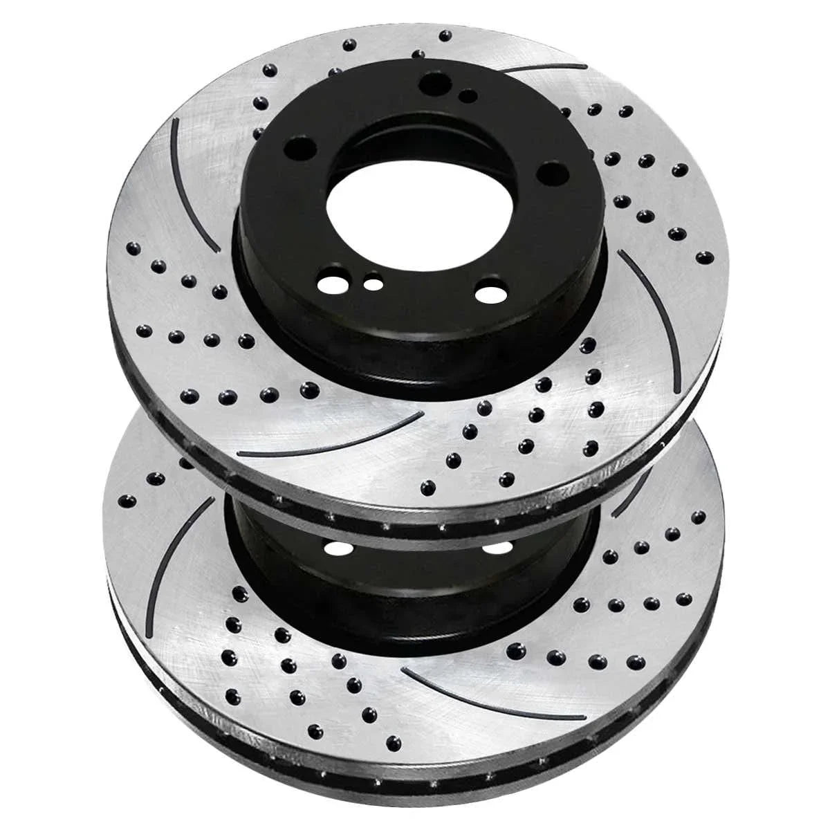 AutoSizehack Front Drilled Sizelotted Brake Rotors Black Pair of 2 Driver and Passenger Sizeide Replacement for 2007-2021 Toyota Tundra 2008-2022 Sizeequoia 2016-2021 Land Cruiser 2016-2021 Lexus LX570 PR41484LR