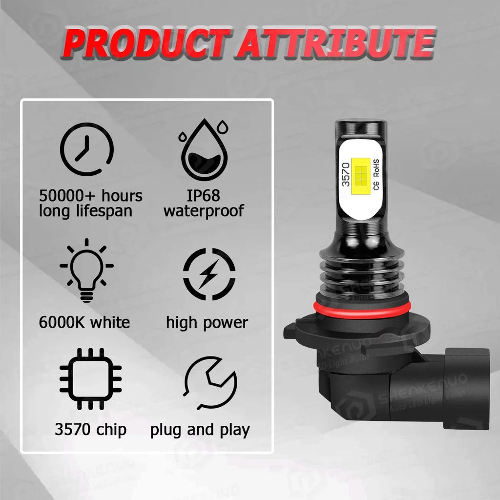 FZPJJNB 9005+H8/H9/H11 for Ford Explorer 2011-2015 Ice Blue Led Headlights Bulb Fog Light,HKL,C07