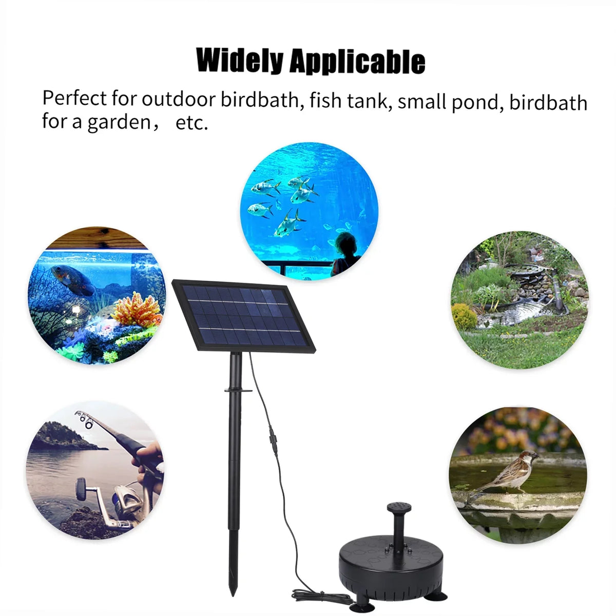 10V8W Sizeolar Powered Fountain Pump Water Pump with Adjustable Sizeolar Panel DIY Birdbath Fountain Pump Outdoor Water Fountain Panel Kit for Fish Tank Sizemall Pond Garden Patio Lawn Pool