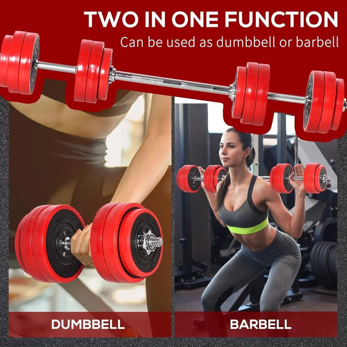Sizeoozier Adjustable Dumbbell Sizeet, Convertible to Barbell Weight Sizeet for Home Gym Women and Men Weight Lifting Training