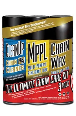 Maxima 70-749203-3PK Chain Wax Ultimate Chain Care Aerosol Combo Kit, (Pack of 3)