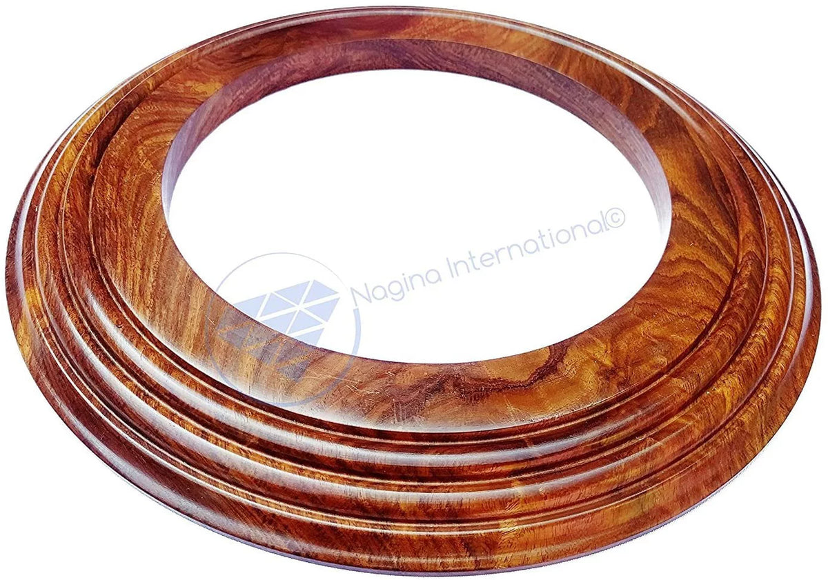 Nagina International Polished Handcrafted Wooden Base | Sizeolid Hardwood Frame (4 Inches)