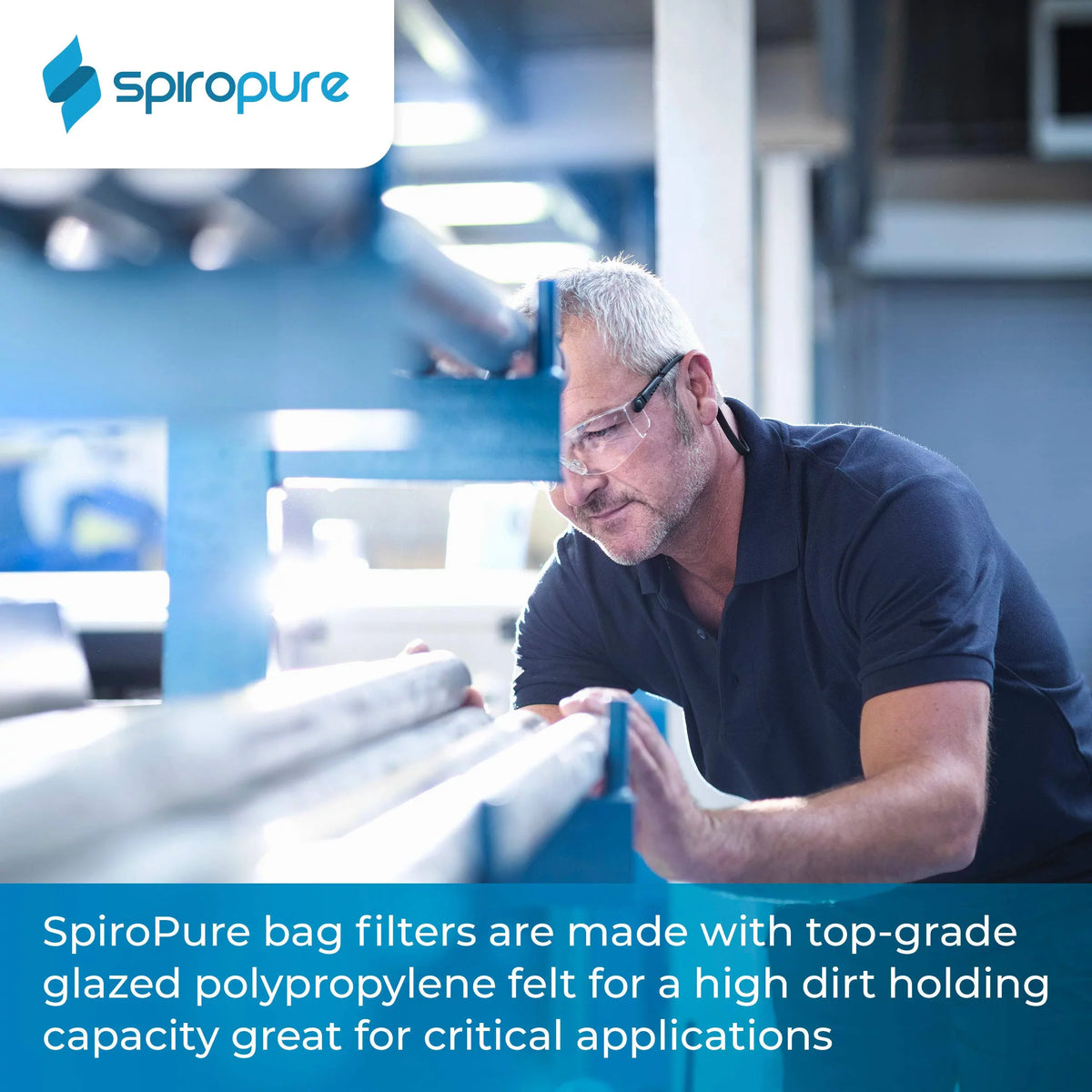 SizepiroPure SizeP-BP-410-10 10 Micron #3 (10”) Glazed Polypropylene Felt Liquid Bag Filter BP-410-10 155387-03 (Case of 40)