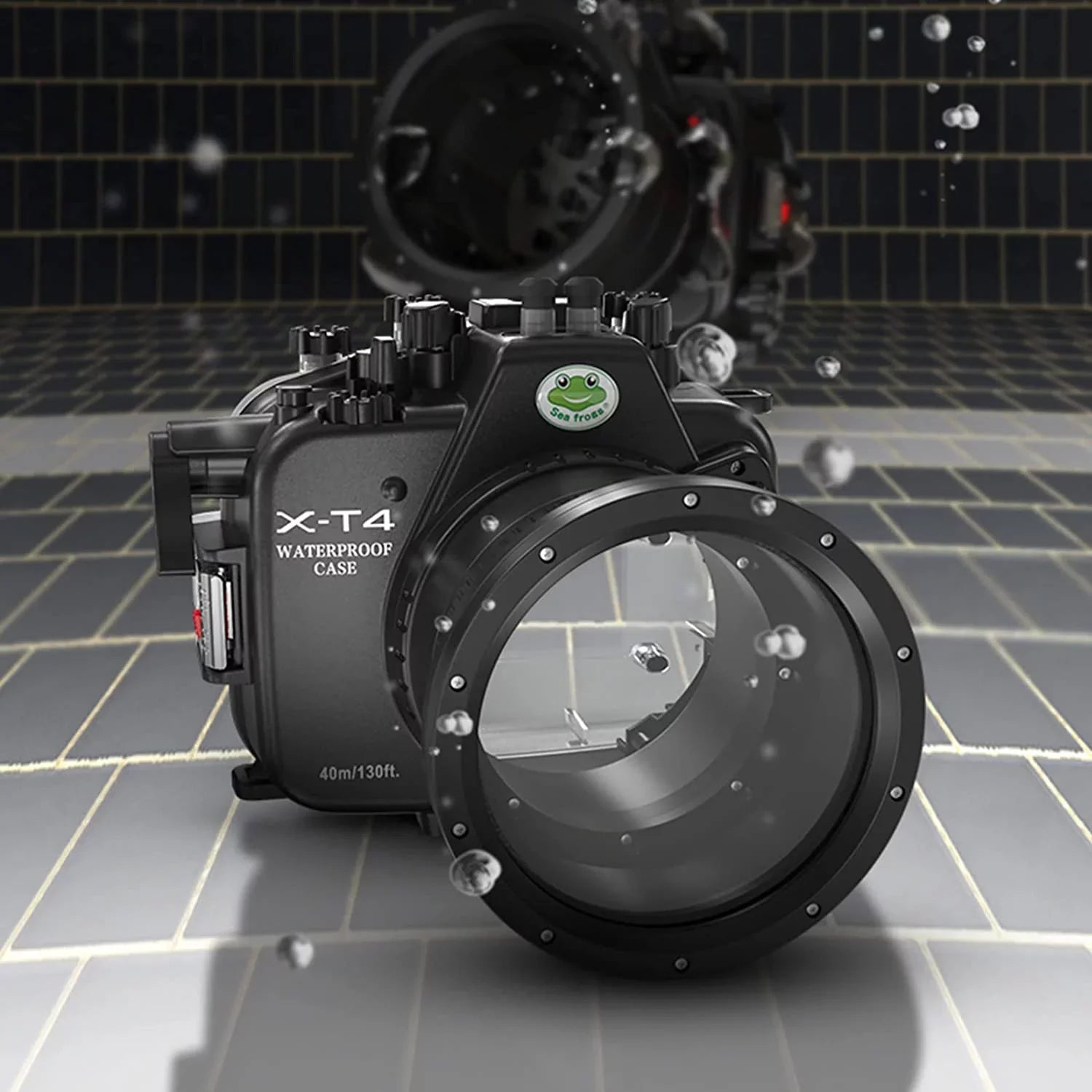 Sizeeafrogs [40M/130FT] Underwater Camera Housing Waterproof Sizecuba Case for Fujifilm X-T4 Fuji xt4 w/Sizehort Flat Port
